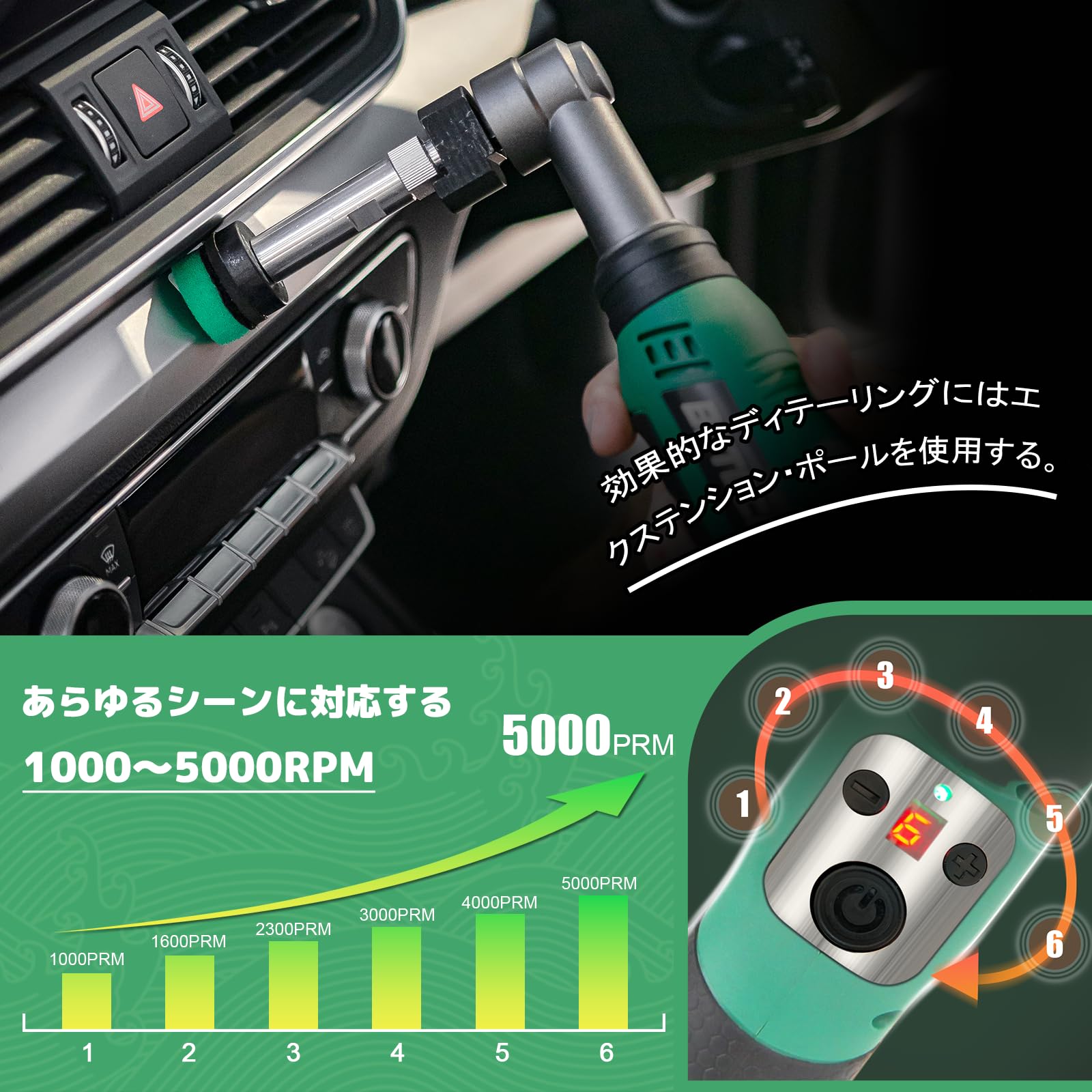 Amazon | BATOCA S6 ミニ ポリッシャー コードレス 充電式 電動 車 30